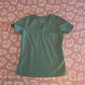 Figs Women's Short Sleeve Teal Top